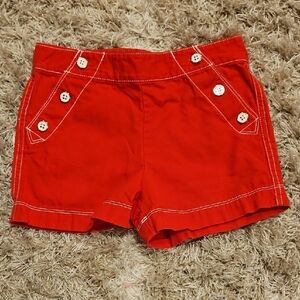Janie and Jack Vibrant Red Button-Accent Shorts